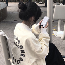 American retro tooling jacket womens 2021 autumn new loose all-match Harajuku style Korean chic baseball uniform