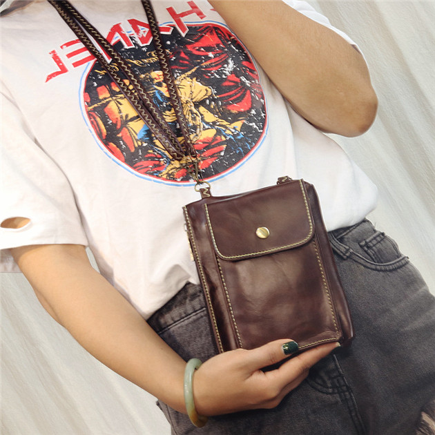 Hàn quốc ulzzang retro Harajuku phong cách xiên điện thoại di động túi nữ 2017 new mini gói thay đổi điện thoại di động túi túi đựng điện thoại đeo hông