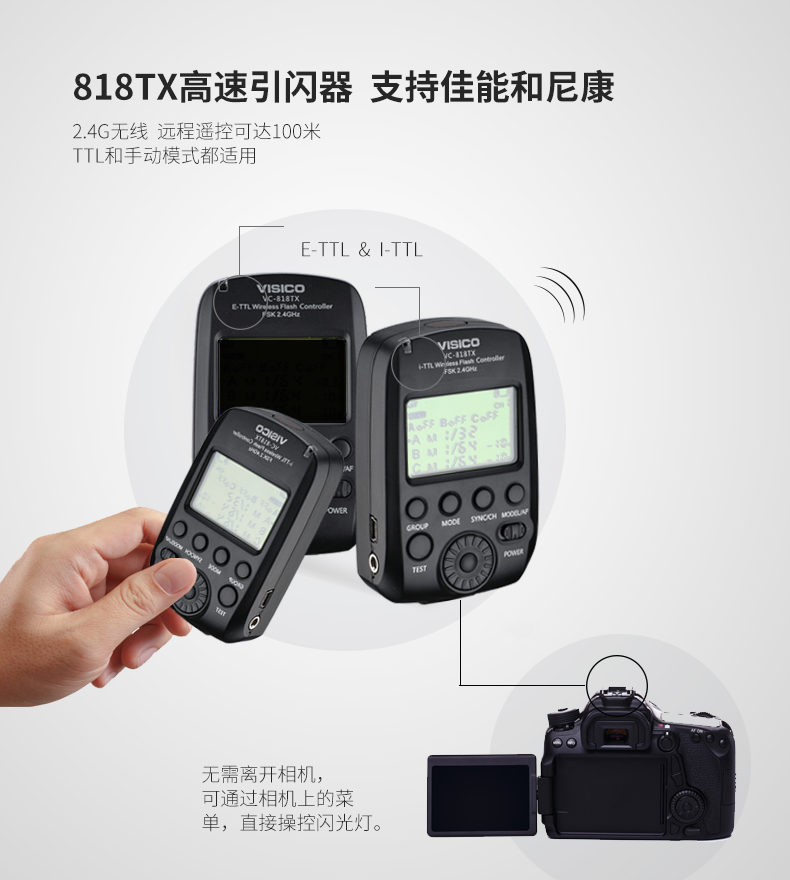 Hot Weth VC - 818TX wireless high - speed flash transmitter Canon