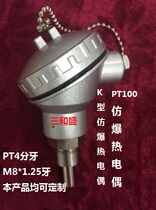 Explosion-proof thermal resistance thermocouple WZP-241 240 PT100 Temperature sensor WRN-140 440 316L