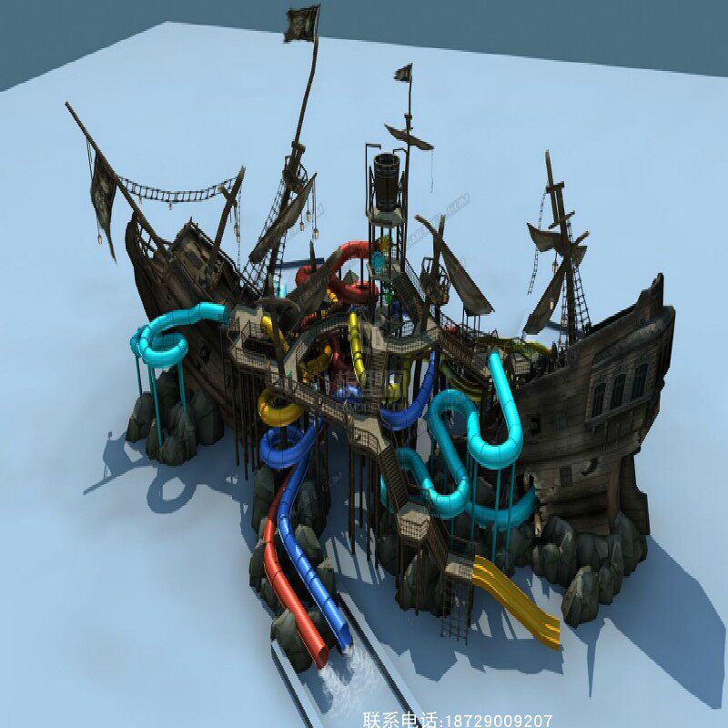 Fiberglass Material Children's Indoor Facilities Water Park Net Red Equipment Large Amusement Park Ocean Water Village