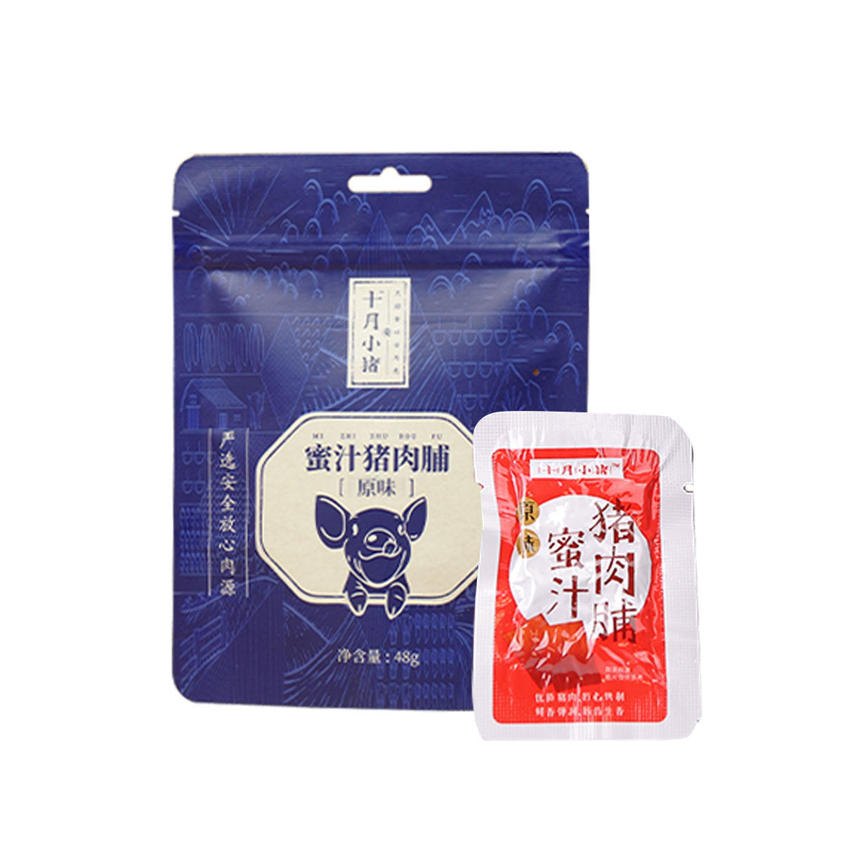 Dad reviews October pig honey pork breast 48g independent small package original mountain pepper flavor Black pepper flavor