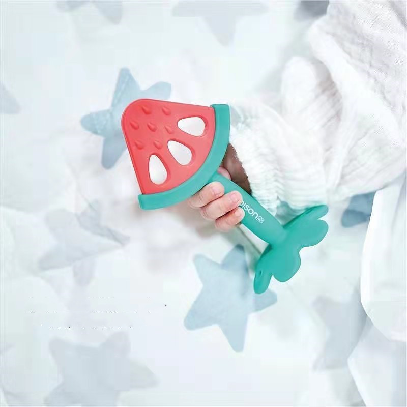 (Flush) Japan Edison Edison Edison Strawberry Tooth Gum Watermelon Bite Glue Baby Baby Grindtime Stick Food Grade-Taobao