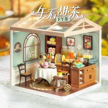 Rolife Ruolai Super World Afternoon Tea DIY House Assembly Model Toy 3D Puzzle Children's Gift