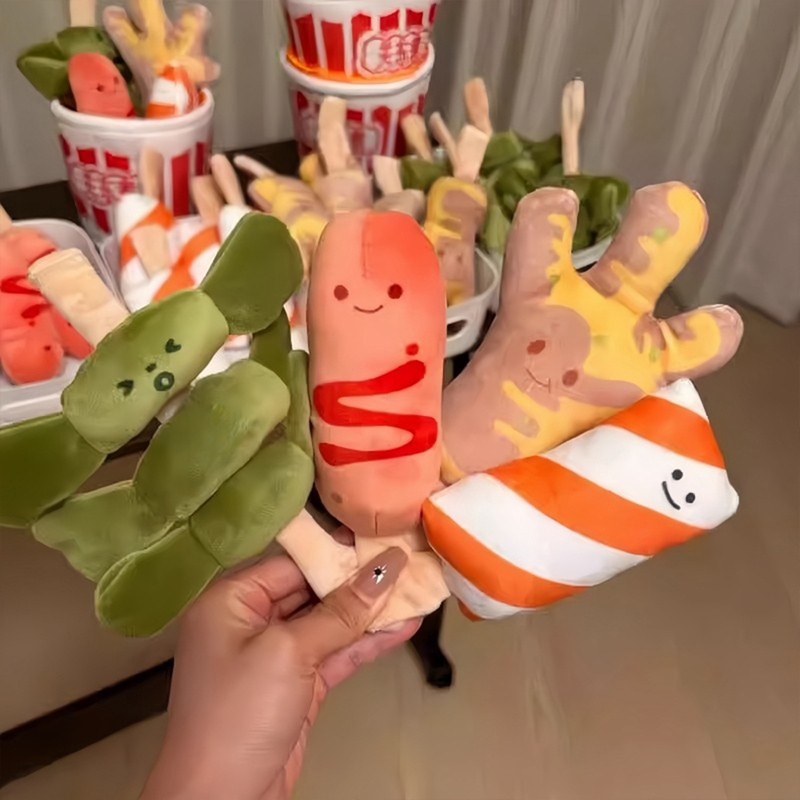Oden and Spicy Hot Pot Plush Toy Set, Internet-Famous Doll, Hot Pot Food Doll, Boys and Girls Pretend Play Plush Toy