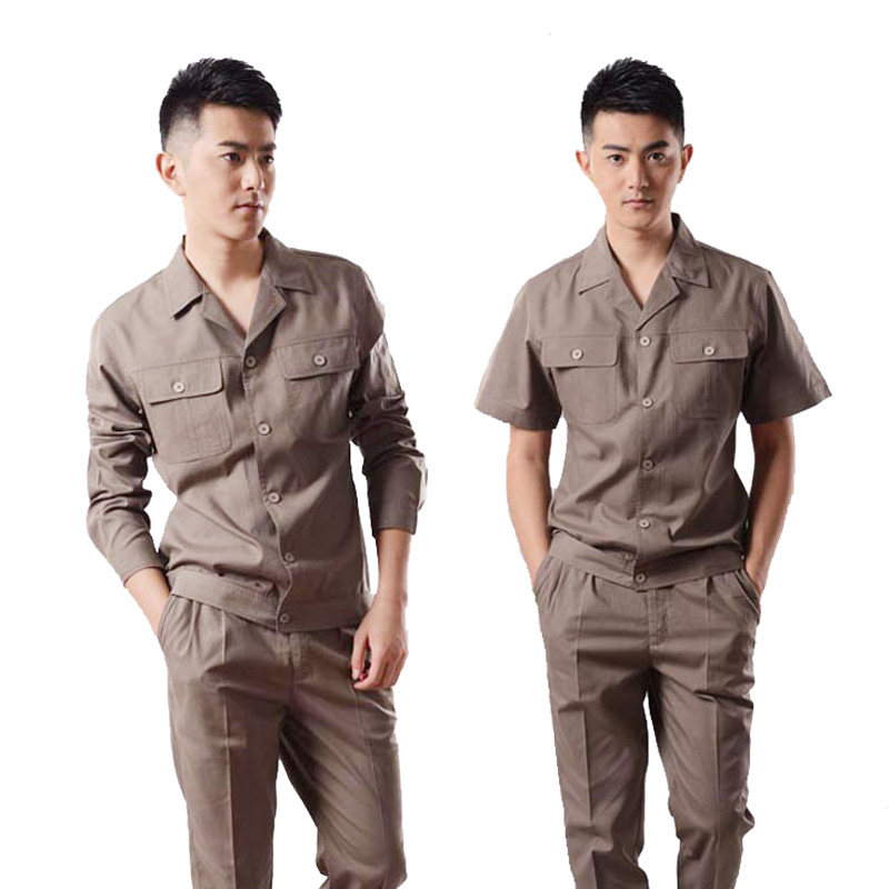 Summer work clothes suit men's labor protection clothes long-sleeved shirt thin section engineering work clothes worker auto repair short-sleeved work clothes