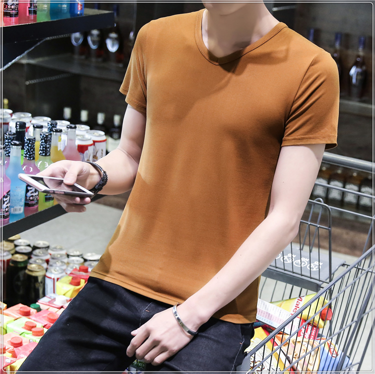 Mùa xuân và mùa thu màu rắn phương thức dài tay t-shirt nam mùa thu quần áo đáy áo diy nửa tay áo làm việc quần áo class dịch vụ tùy chỉnh bán buôn