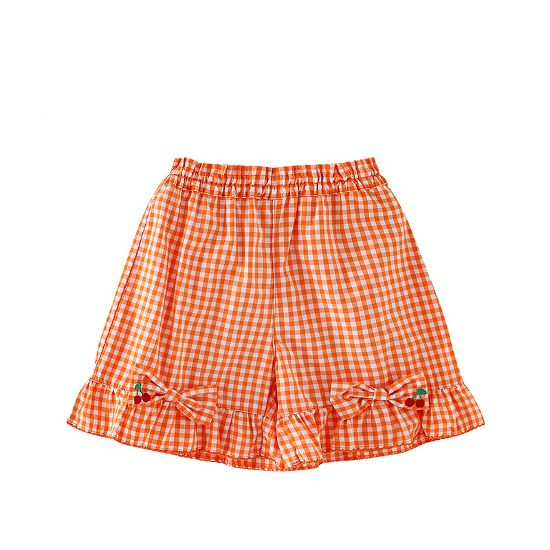 2104-043 butterfly knot embroidered cherry lattice tightness shorts