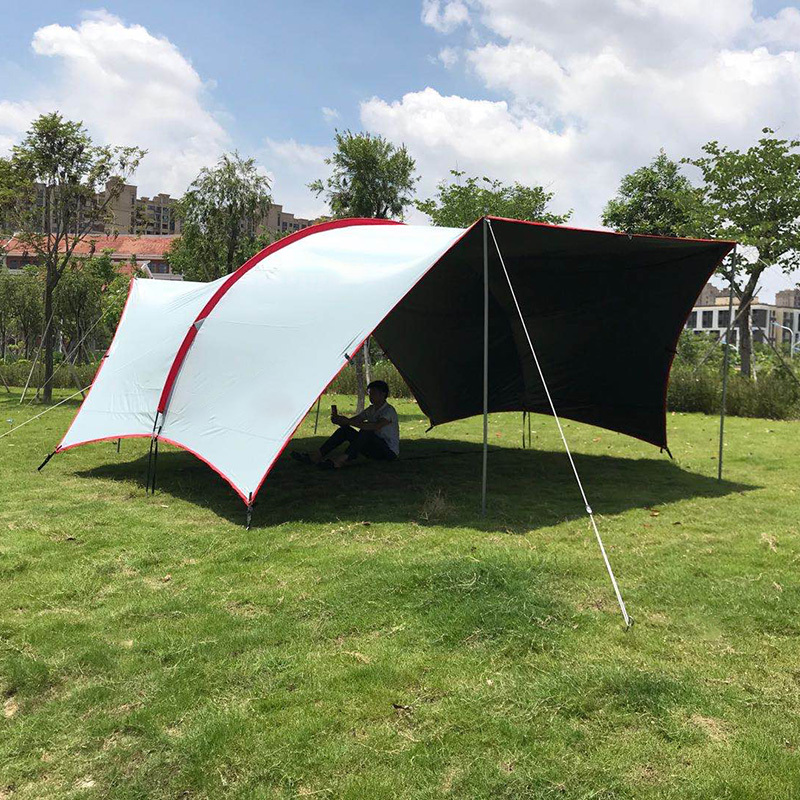 Outdoor Habi Canopy Tent, Extra Large Four-Panel Black Coating, Fully Sun-Shading, Sun Protection, Rainproof, New Oxford Cloth, Professional