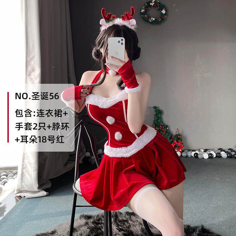 jk制服加工定制 圣诞节服装成人女小麋鹿圣诞节日派对装扮圣诞老人套装cos舞台服