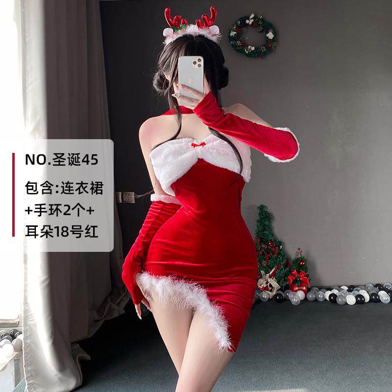 jk制服加工定制 圣诞节服装成人女小麋鹿圣诞节日派对装扮圣诞老人套装cos舞台服