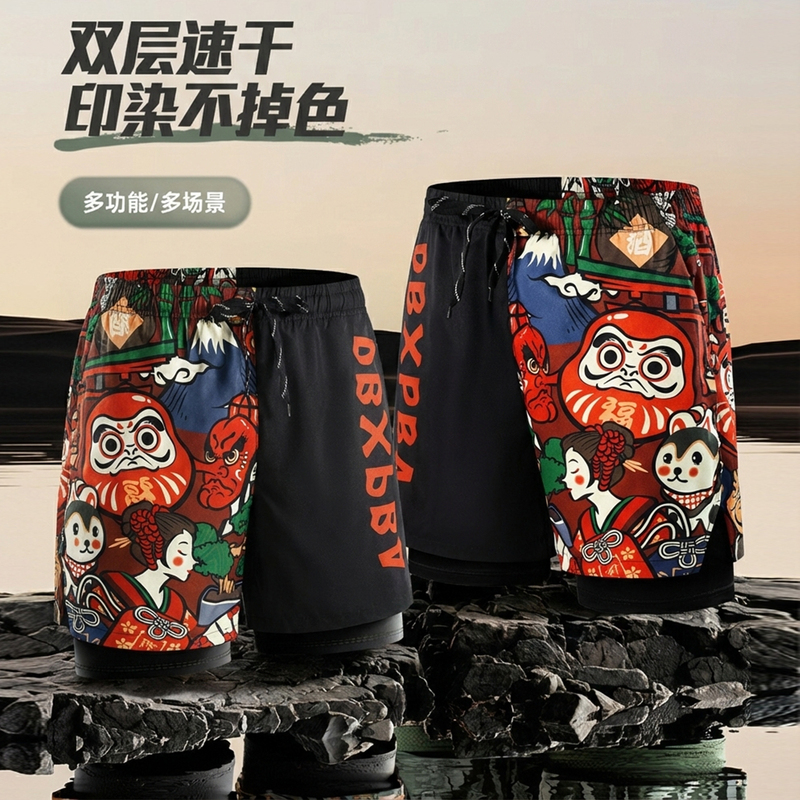Swimming Trunks for Men and Women, Anti-Embarrassment Swimming Goggles and Cap Set, Quick-Drying Hot Spring Swimming Equipment, Double-Layer Swimming Trunks, Beach Pants Swimming Trunks for Men and Women, Anti-Embarrassment Swimming Goggles and Cap Set, Quick-Drying Hot Spring Swimming Equipment, Double-Layer Swimming Trunks, Beach Pants