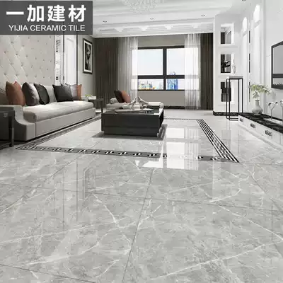 Foshan living room tiles Diamond tiles 800x800 cloud lime simple modern glazed floor tiles Gray non-slip