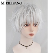 Tóc giả màu trắng, tóc ngắn, chàng trai Nhật Bản, màu trắng bạc anime phổ cosplay gay đẹp trai dk boyish đầy đủ mũ