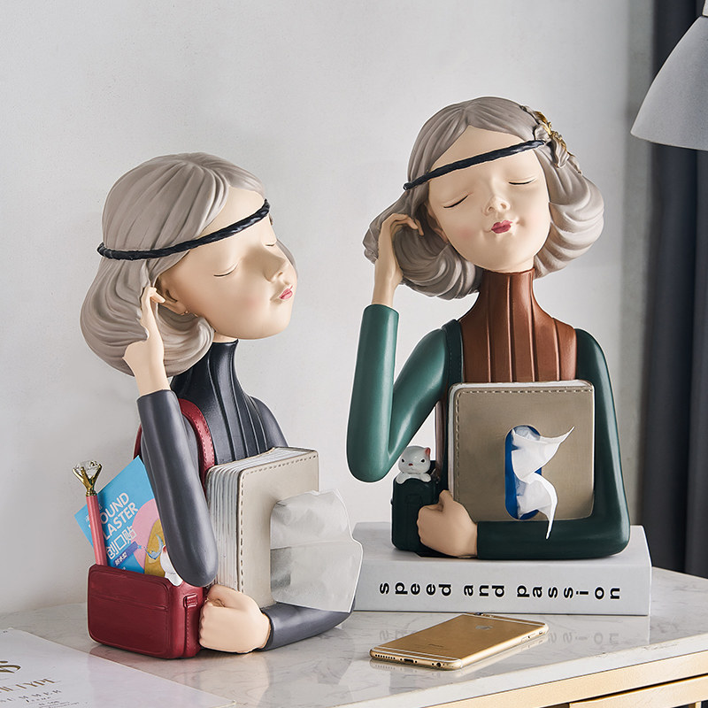 ins creative light and luxurious living room desktop paper towels box bedroom cute adolescent bubble girl table toilet paper box