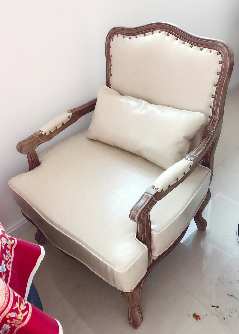 american country living room single leisure sofa european cloth bedroom study chair french hotel solid wood tiger chair