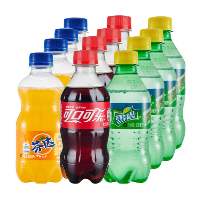 Coca-Cola Fanta Zero Coke Zero Car Sprite 300ml*12 bottles of carbonated soft drinks small bottles of FCL