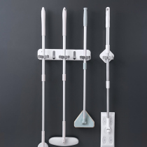 Mop clip adhesive hook broom buckle bathroom home powerful non-hole artifact wall storage rack