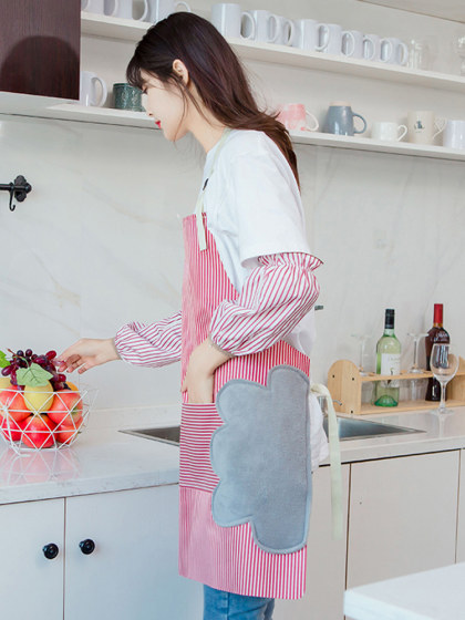 围裙家用厨房防水工作服男女围腰专用时尚大人做饭防油罩衣可擦手