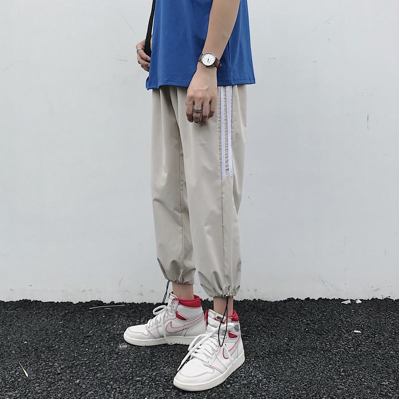 A few things men's clothing design Striped nine-point beam pants men's Aberdeen shop literature and art men's casual pants tide twenty-eight