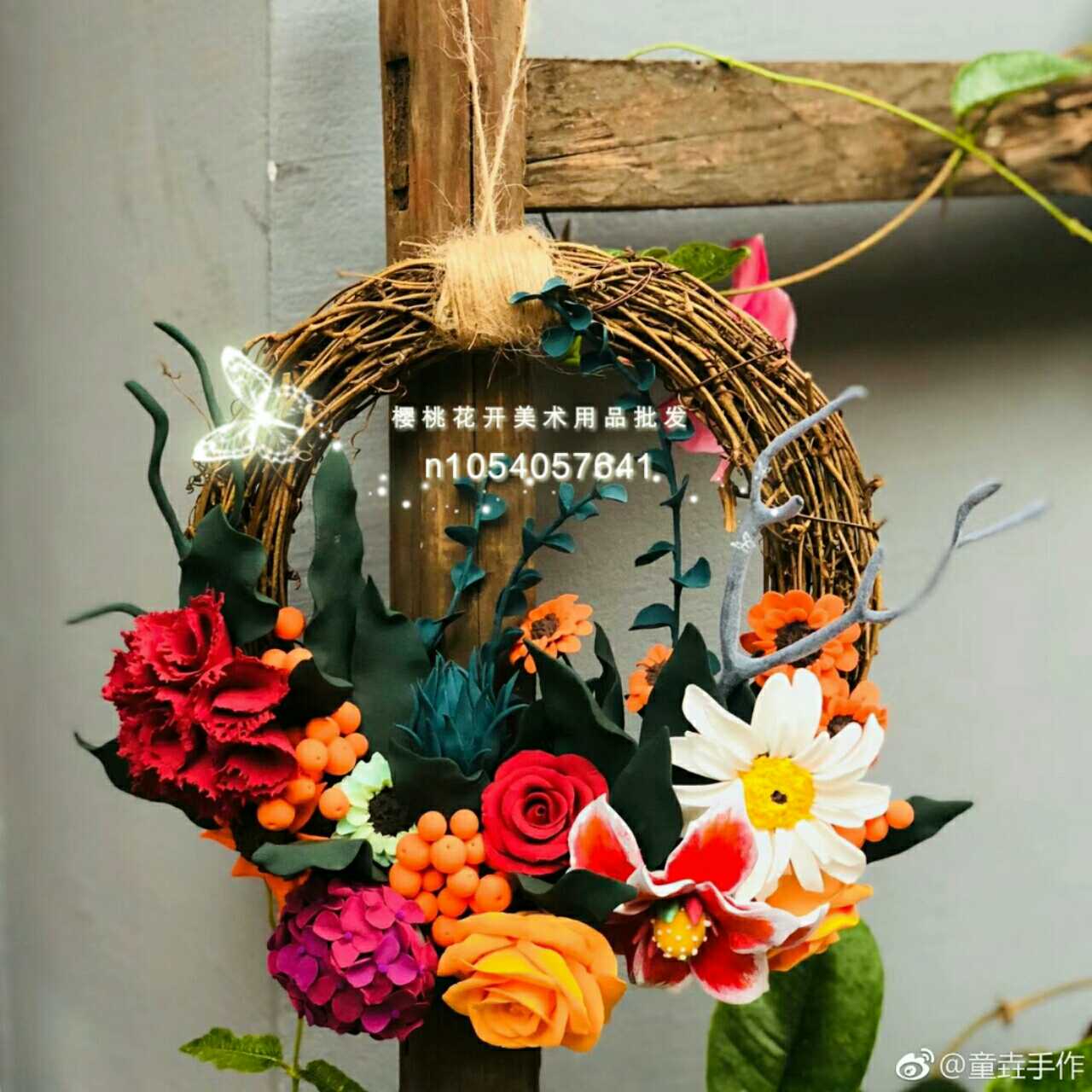 Ship Christmas Garlet Diy Material 15 centimeter vine wreath - wreath 50 bookings