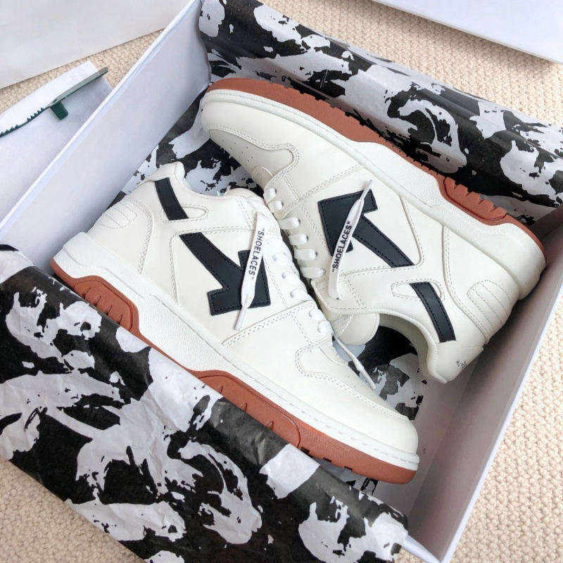 European Station Off-Brand Trendy Shoes for Men 2026 Summer Breathable Ow Arrow Genuine Leather Color-Blocking Thick-Soled Low-Top Sneakers for Women