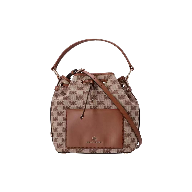 Mk Women's Bag Official Flagship Store New Printed Bucket Bag Shoulder Crossbody Handbag Saddle Bag 30S3G5Vm2J