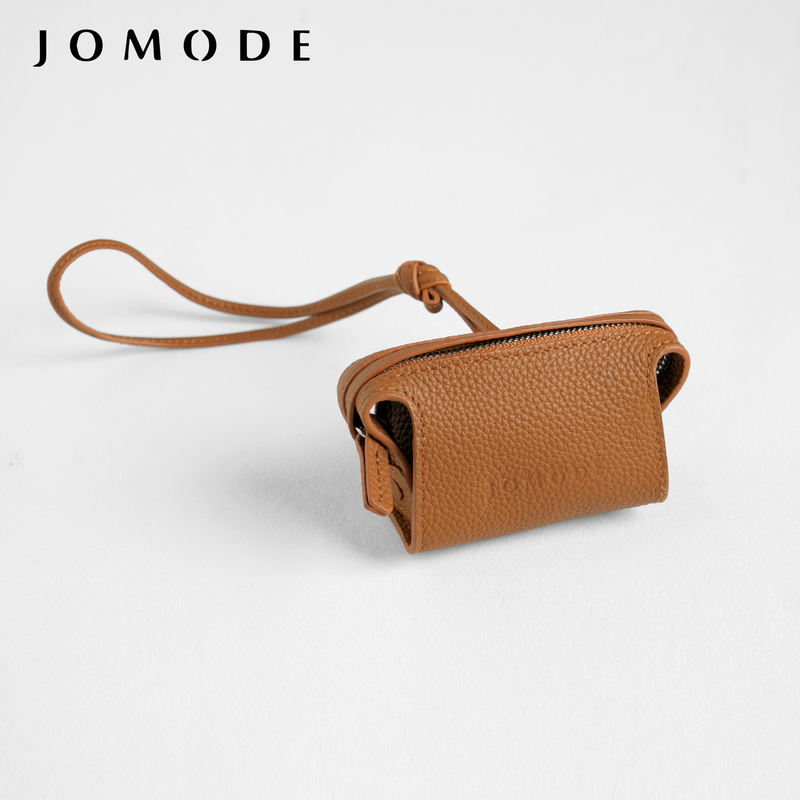 Jomode `Small Bag` Earphone Case Genuine Leather Key Case Women's Coin Purse Wrist Strap Portable Small Leather Bag
