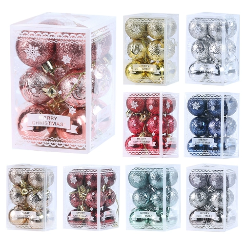 Рождественская мини -флэш -порошок рождественский мяч простой 4 см окна Isterfly Ball Ins fibon Hanging Balls Рождественская елка украшения