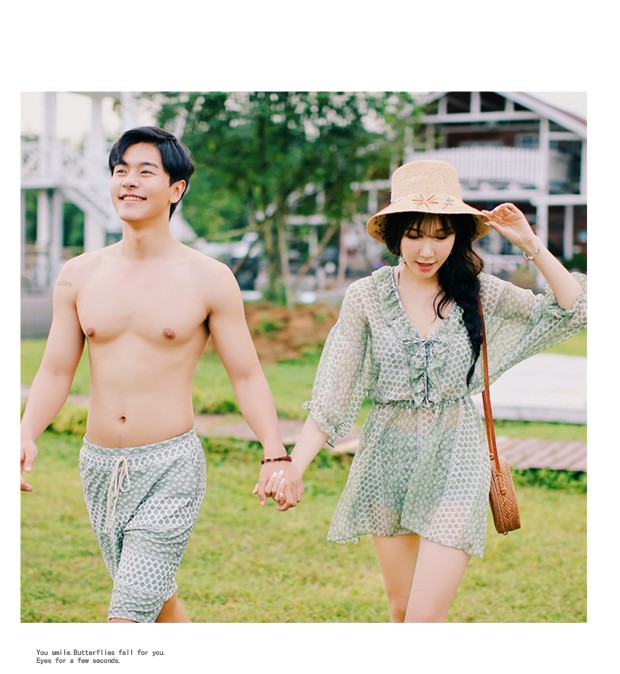 2018 cặp đôi nữ áo tắm che blouse bụng nhỏ thơm resort ven biển gió trăng mật mặc bikini tắm phù hợp với suối nước nóng áo tắm - Vài đồ bơi 	đồ đi biển cho cặp đôi