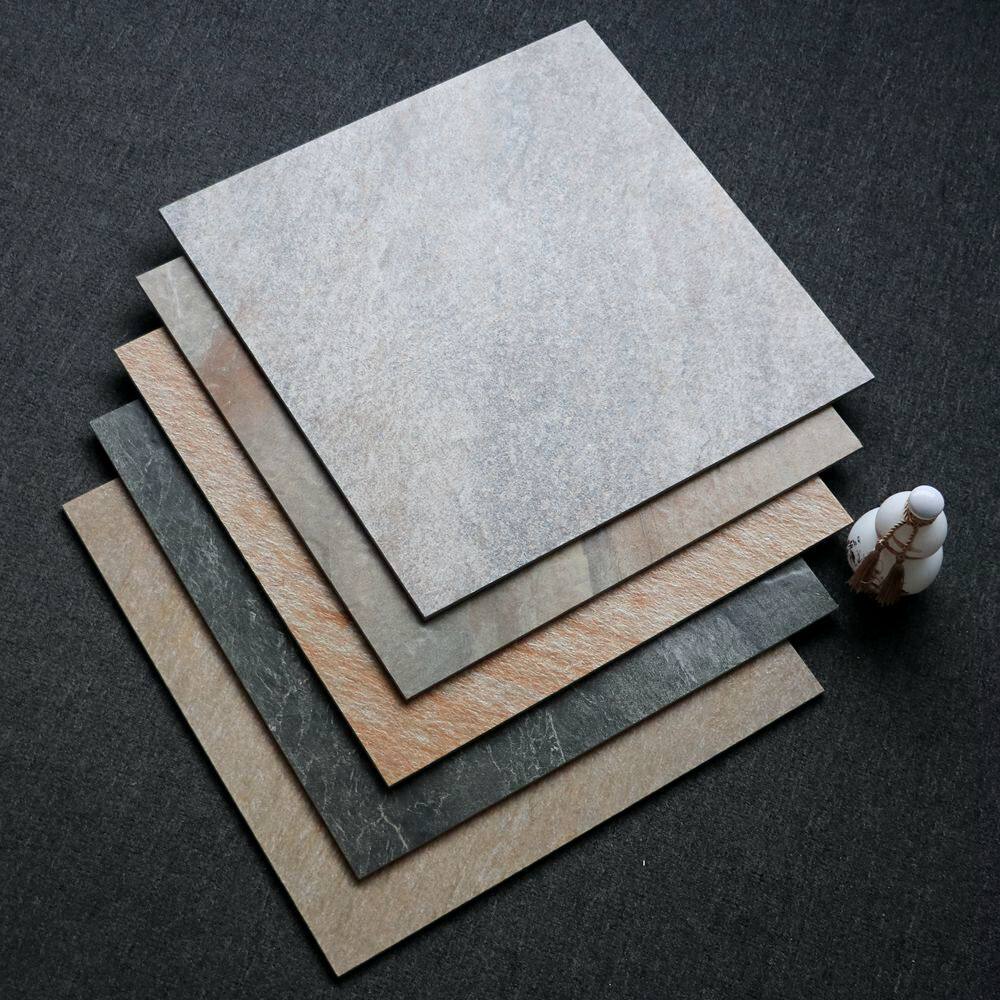 Rural villa courtyard fire board 600X600 outdoor non-slip floor tile balcony garden new Chinese style gray tile