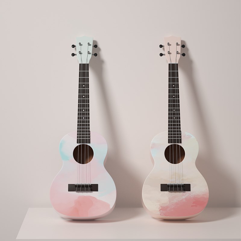 Ukriri's beautiful girl's guitar child into the girl's door beginner Ukrili 21 inches