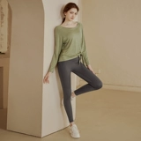 Одежда для йоги, комплект, спортивный ремень, дышащий быстросохнущий лонгслив для спортзала, свободный крой, для бега