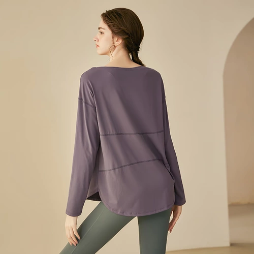 Одежда для йоги, дышащий спортивный лонгслив для тренировок для спортзала, свободный крой, по фигуре, для бега