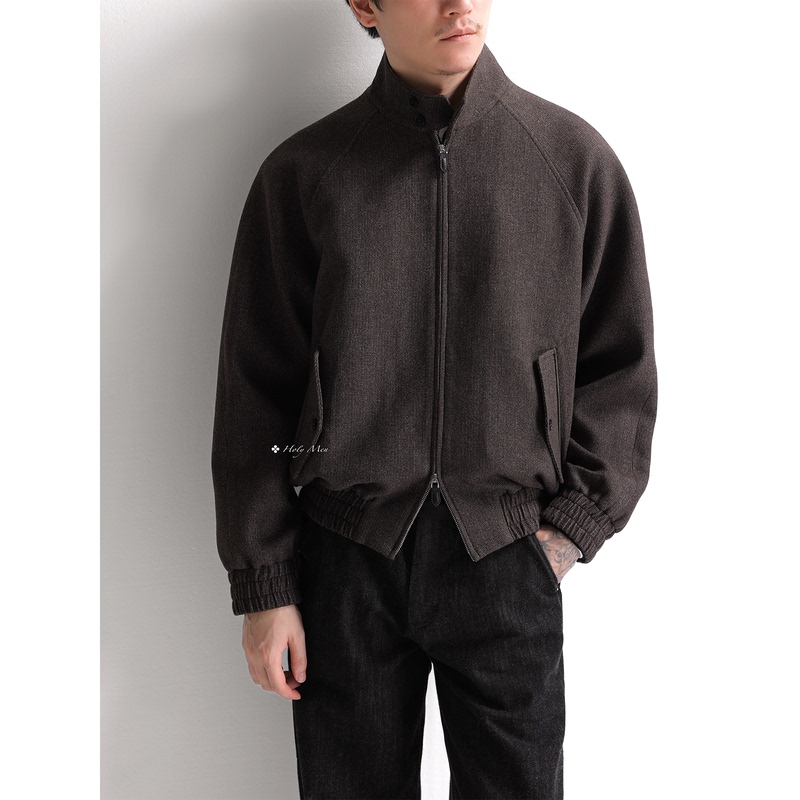 Holymen | Autumn Exclusive Lp Surplus Heavyweight Ultra-Fine Pure Wool Harrington Jacket Casual Coat for Men Holymen | Autumn Exclusive Lp Surplus Heavyweight Ultra-Fine Pure Wool Harrington Jacket Casual Coat for Men