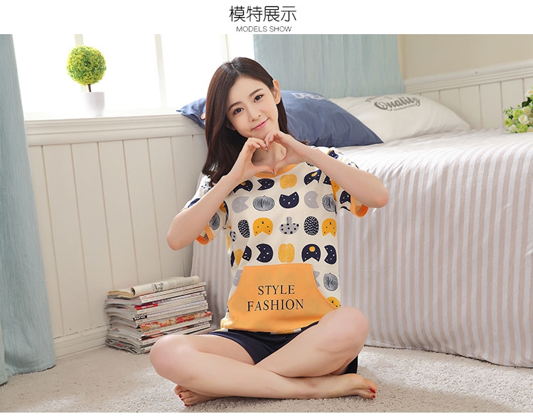 Đặc biệt hàng ngày đồ ngủ phụ nữ cotton mùa hè tay ngắn kích thước lớn phụ nữ cotton phim hoạt hình lỏng lẻo vest nhà dịch vụ phù hợp đồ bộ mặc nhà pijama