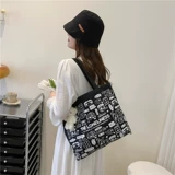 Шоппер, сумка на одно плечо, вместительная и большая льняная сумка, коллекция 2023, подходит для студента