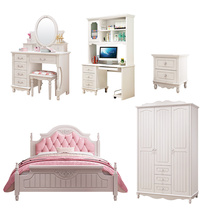 Solid Wood Children Bed Kit Composition Furniture Girl Princess Bed Net Red Single Child Bed Children Room Girls Bedroom bed