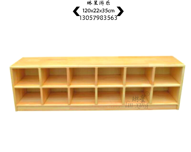Wooden Shoe Cabinet Kindergarten Early Education Solid Wood Shoe Rack Log Shoes Cabinet Cloakroom Colored Shoes Cabinet Children Shoes Cabinet