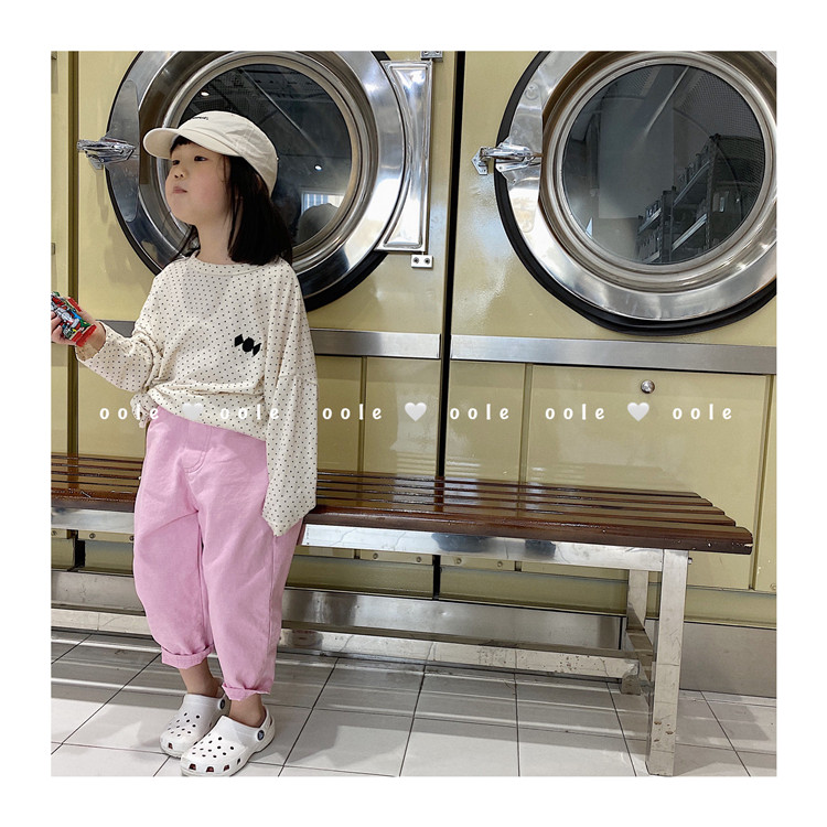 Spring Oole Oh Oh Le, Korean Children's Wear Pink Super Good Looking Cargo Harun Pants