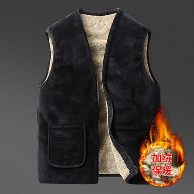 冬季羊羔绒马甲男皮毛一体背心马夹
