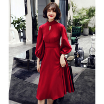 Toast bride wine Autumn Winter wedding small dress usually wear casual clothes