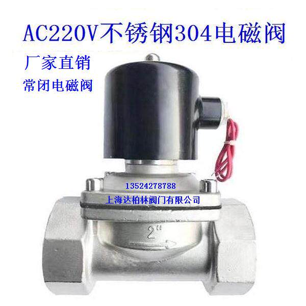 304 stainless steel AC220V everclosed solenoid valve 2W water valve DN15DN20DN25DN32DN40DN50