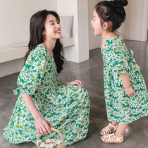 Pro-daughter dress female dress Ocean Crushed Flowers One-piece Dress 2022 New Tide Girl Summer Short Sleeve Beach Princess Dresses