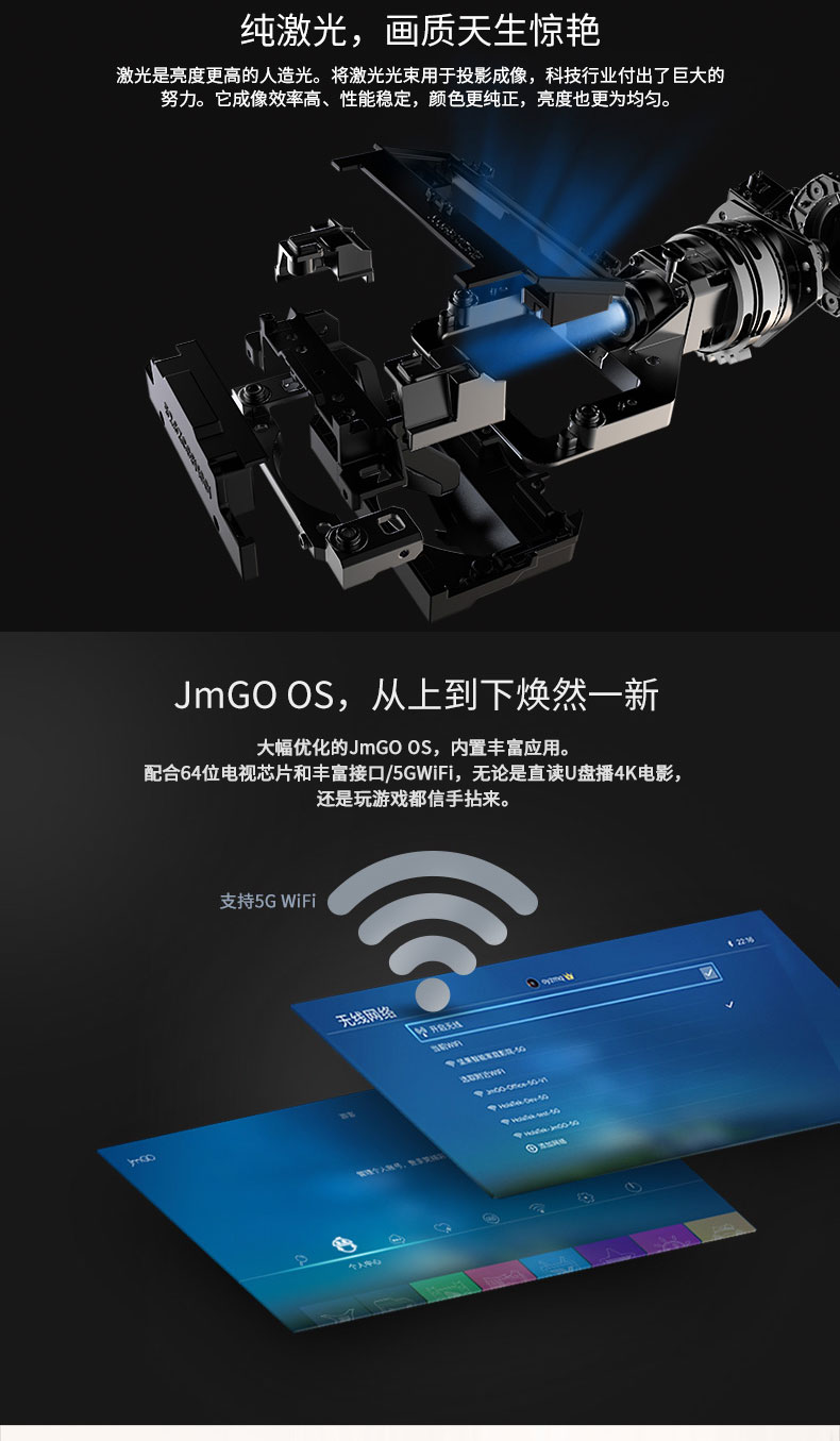Máy chiếu Laser JmGo Nut S1 Ultra Short Focus Máy chiếu thông minh Full HD Máy chiếu gia đình thông minh - Máy chiếu