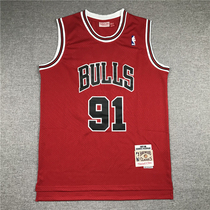 Bulls #91 Rodman red American Sports basketball jersey