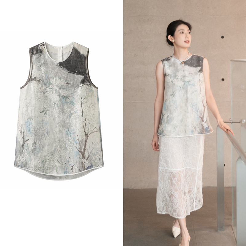 2K2Db82 Mall Same Style 2026 Summer New Sleeveless X-Shaped Vest Shirt Crop Top with a Urban Relaxed Vibe
