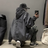 Спортивный осенний утепленный розовый балахон с капюшоном, оверсайз