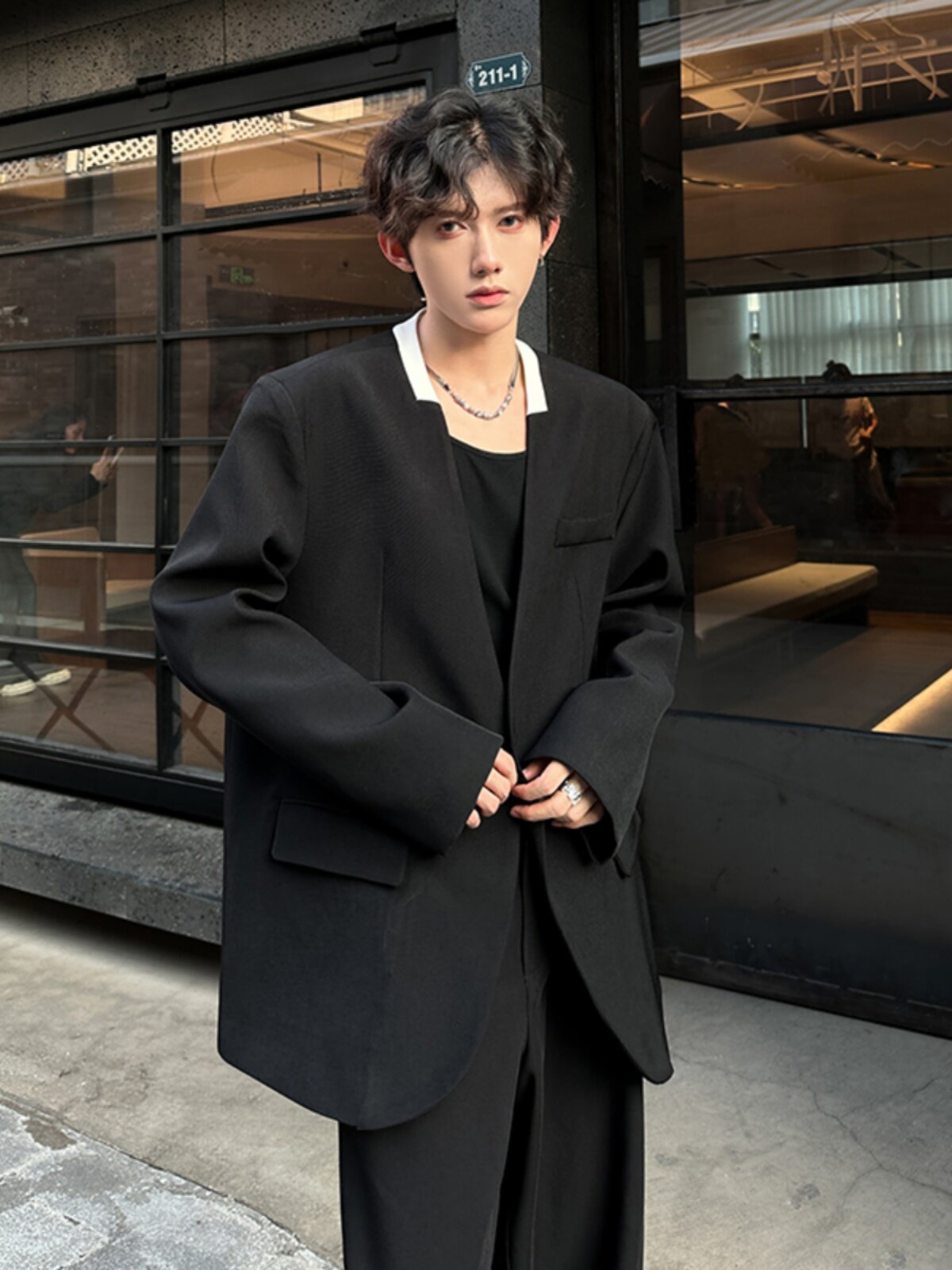 ジャケット・アウター HARU COLLARLESS WOOL TAILORED BLAZER O1CN01XWPvPI1QbIkIVCc2Z_!!0-