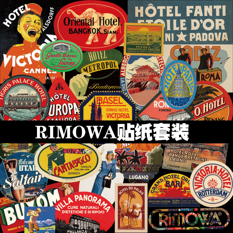 39 Retro Hotel Suitcases Suitcase Computer Ipad Stickers Painting Fishing Rod Waterproof Fish Tank Skateboard Skateboard